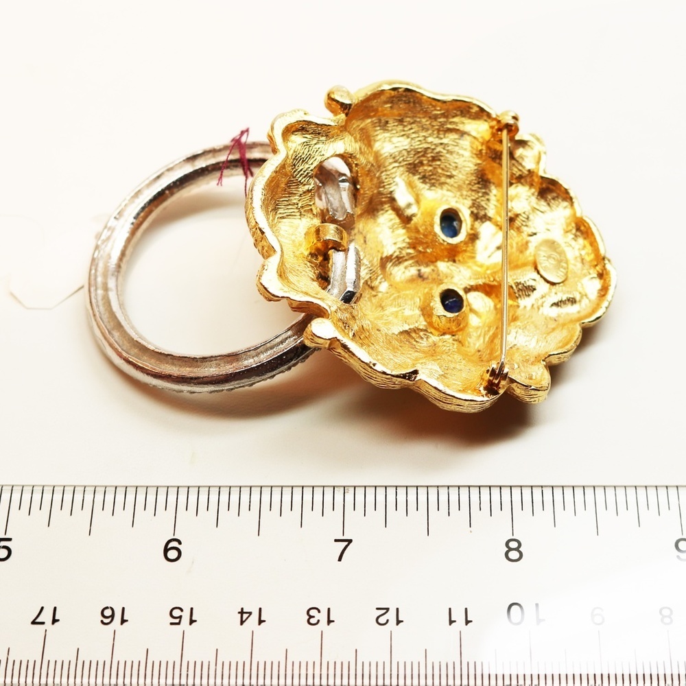 RARE! Kenneth Lane Lion's Head Doorknocker Brooch - Picture 11 of 13